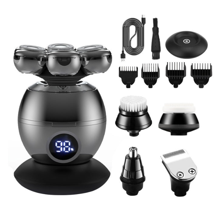 Men's Electric Shaver Floating Head USB Charging Dock LCD Waterproof Portable Nose Hair Trimmer Bald Razor Machine Shaving Full Wrap Giftinum