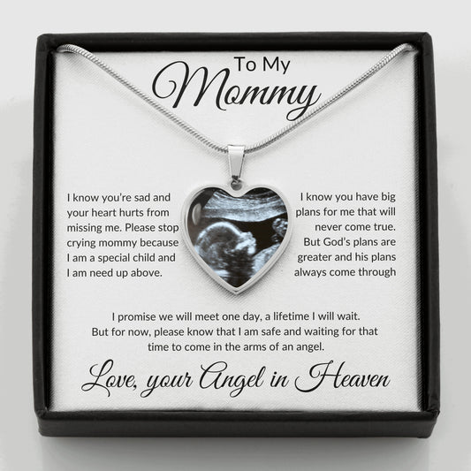 Message to Mommy from Angel Baby Ultrasound photo upload - Premium Jewelry - Just $54.95! Shop now at Giftinum