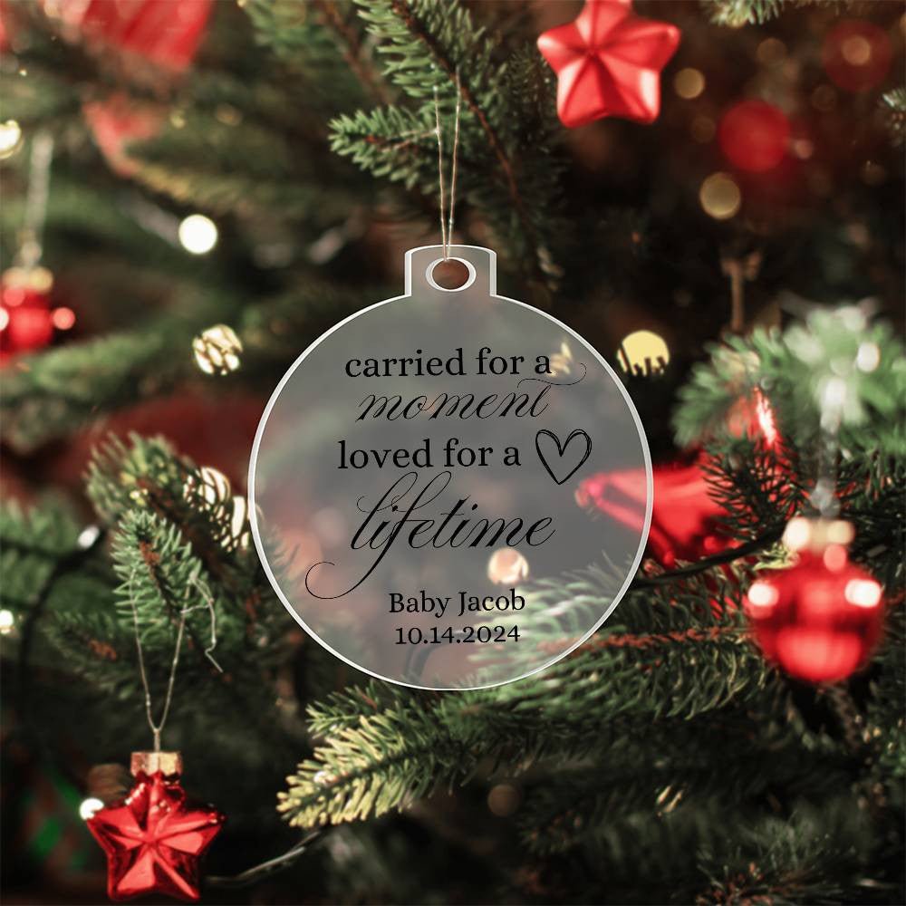 Miscarriage Ornament, Baby Remembrance, infant Loss, Baby Memorial, Sympathy Gift, Carried for a Moment ornament, Personalized Keepsake gift Giftinum