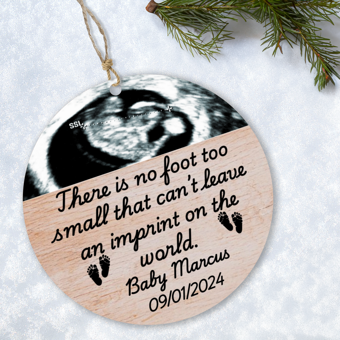 Personalized Miscarriage Baby Loss Wood Ornament