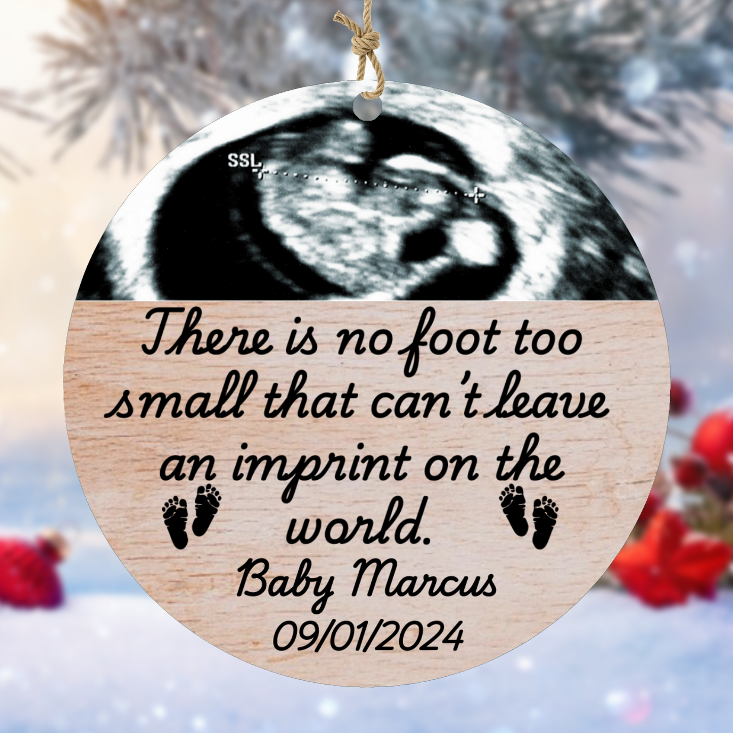 Personalized Miscarriage Baby Loss Wood Ornament