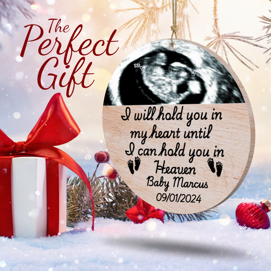 Personalized Upload Ultrasound Miscarriage Wood Ornament