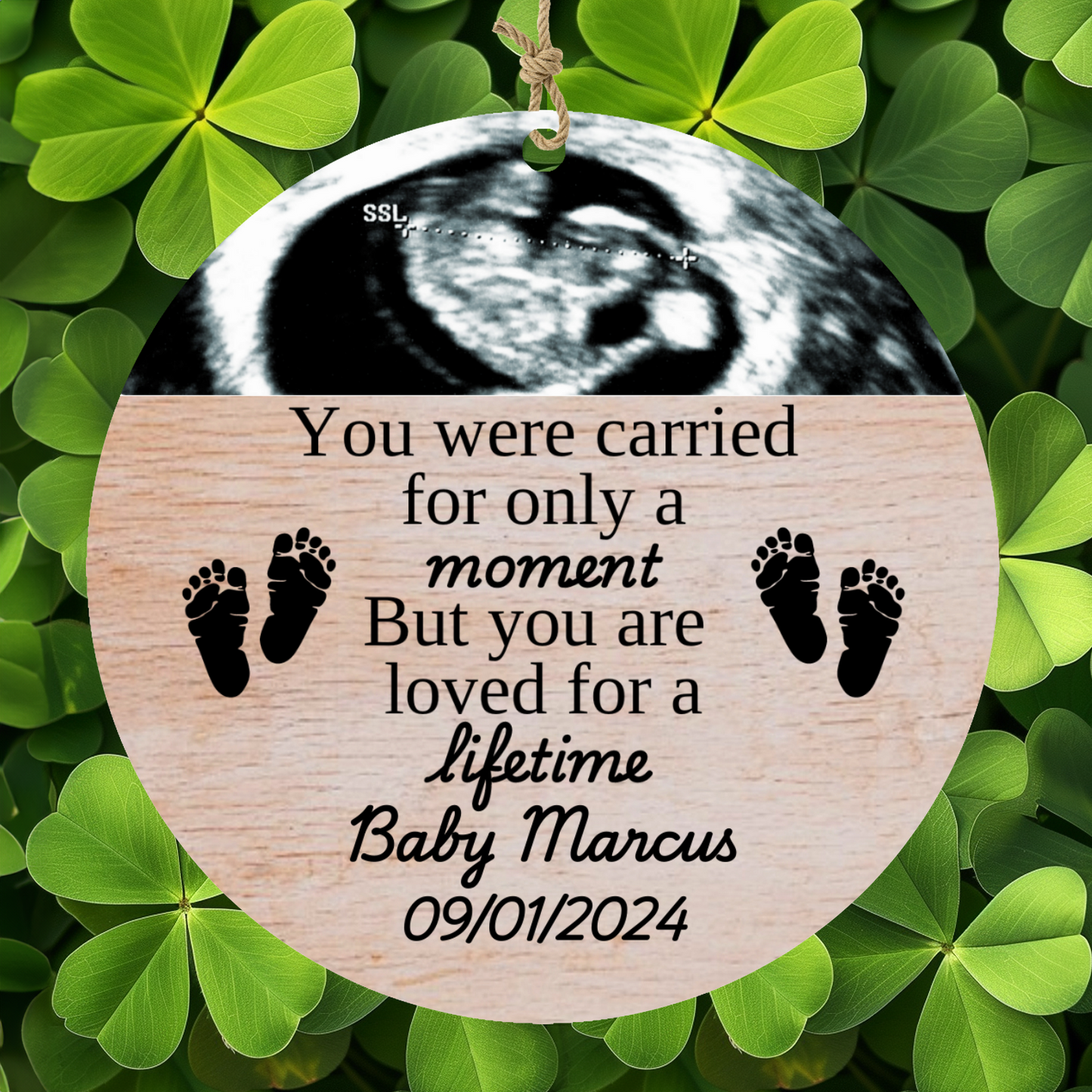 Personalized Miscarriage Baby Loss Wood Ornament