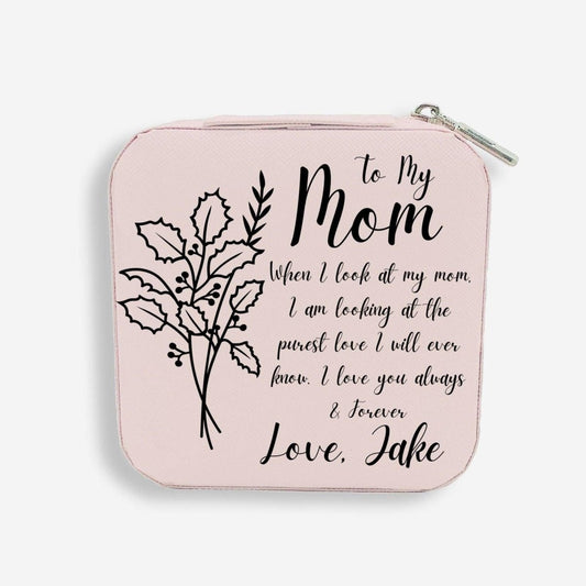 Mom Birth flower Jewelry Box Jewelry BoxesGiftinum