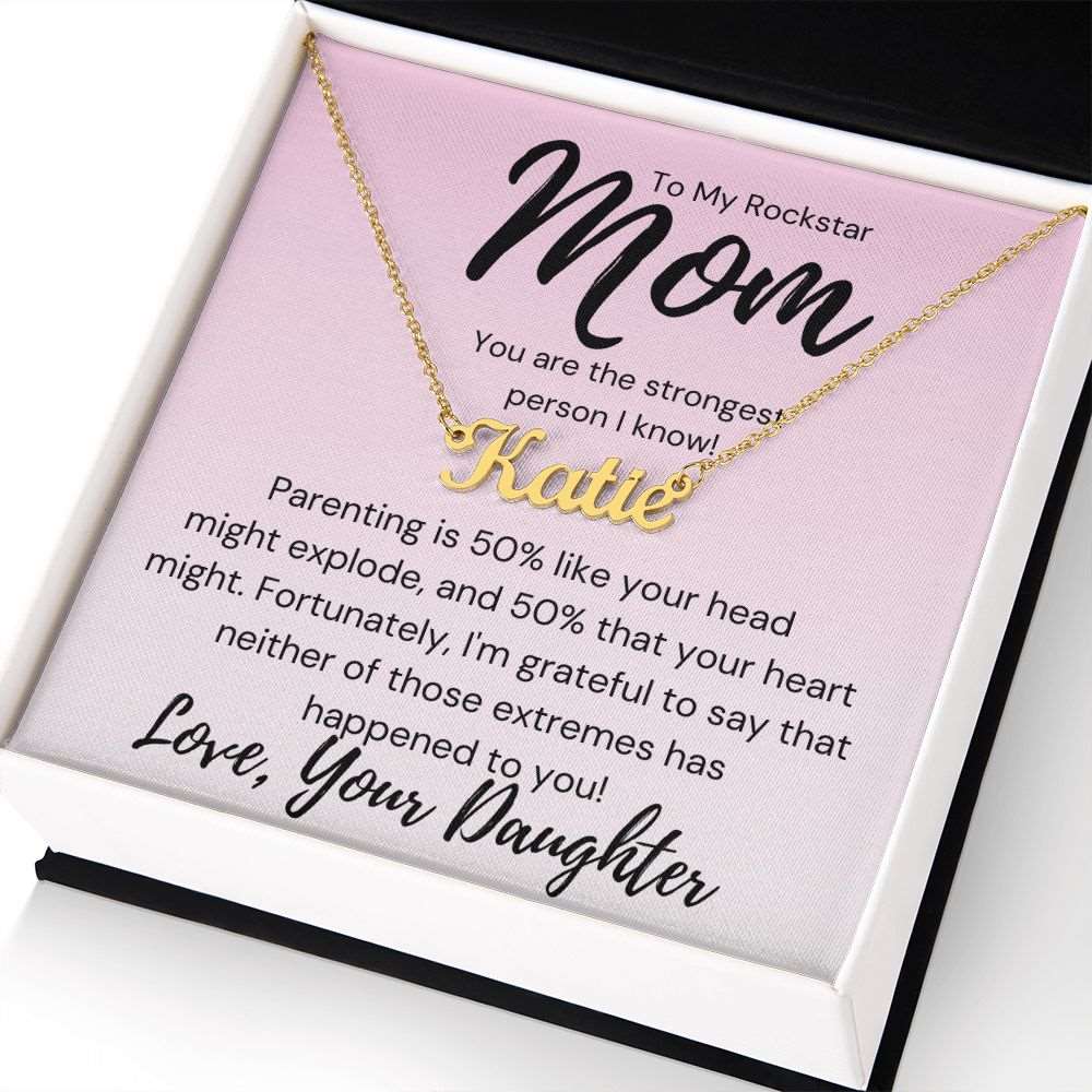 Mom Name Necklace - Head might explode - Premium Jewelry - Just $39.95! Shop now at Giftinum