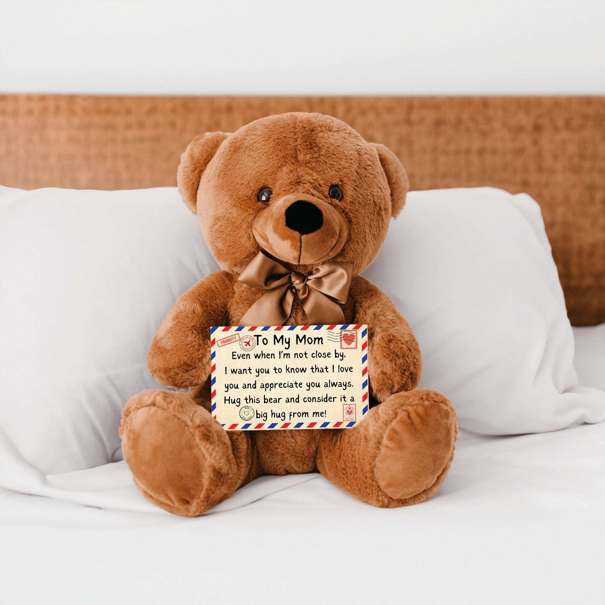 Mom Teddy Bear Gift - Hug this bear - Premium Teddy Bear with Canvas Message Card - Just $39.95! Shop now at Giftinum