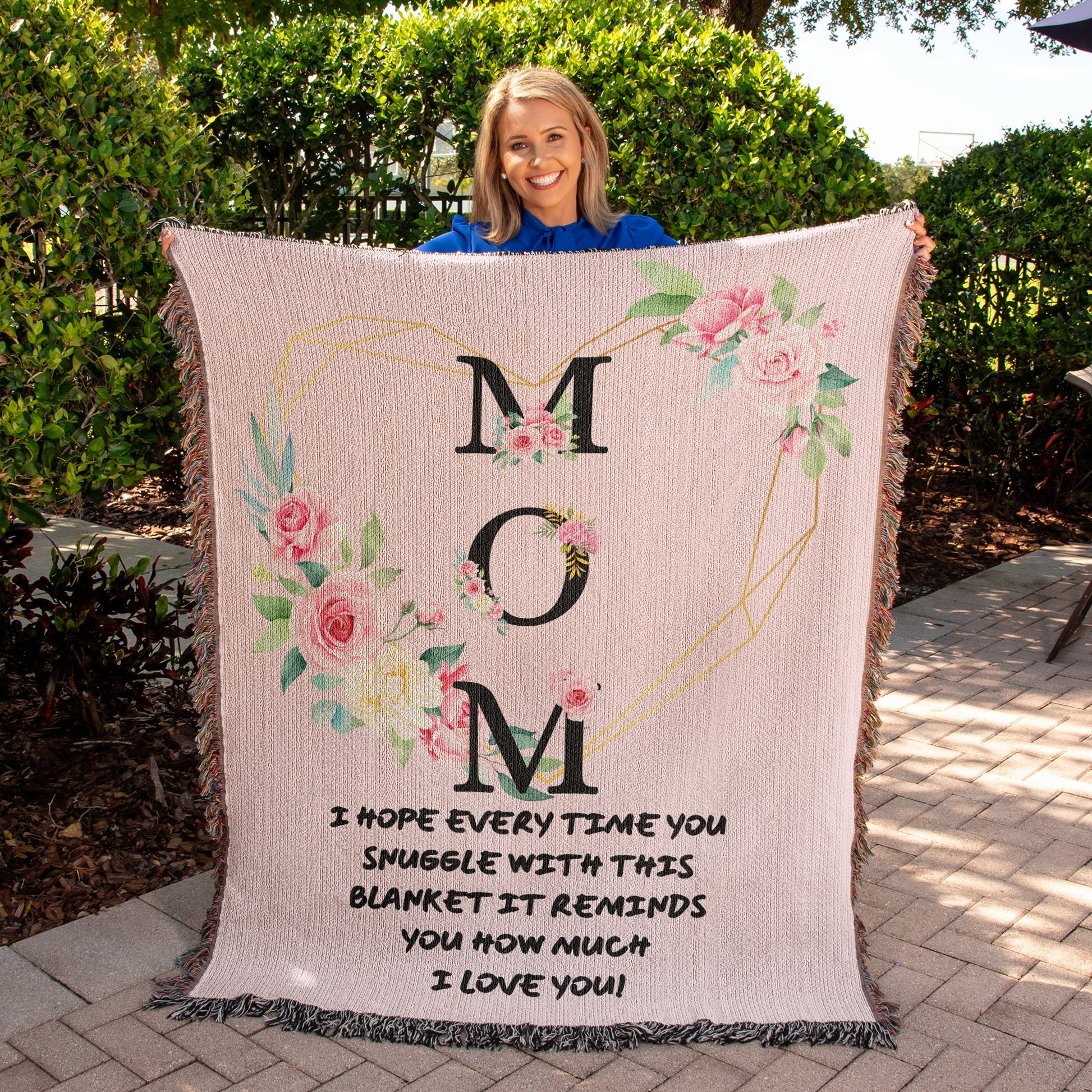 Mom Woven Blanket | Snuggle with Blanket - Premium Blankets - Just $79.99! Shop now at Giftinum
