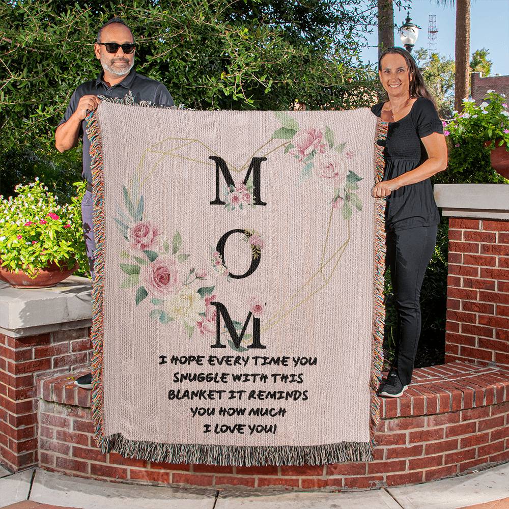 Mom Woven Blanket | Snuggle with Blanket - Premium Blankets - Just $79.99! Shop now at Giftinum