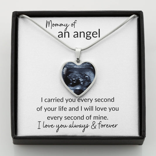 Mommy of an angel photo upload Heart Necklace - Premium Jewelry - Just $54.95! Shop now at Giftinum