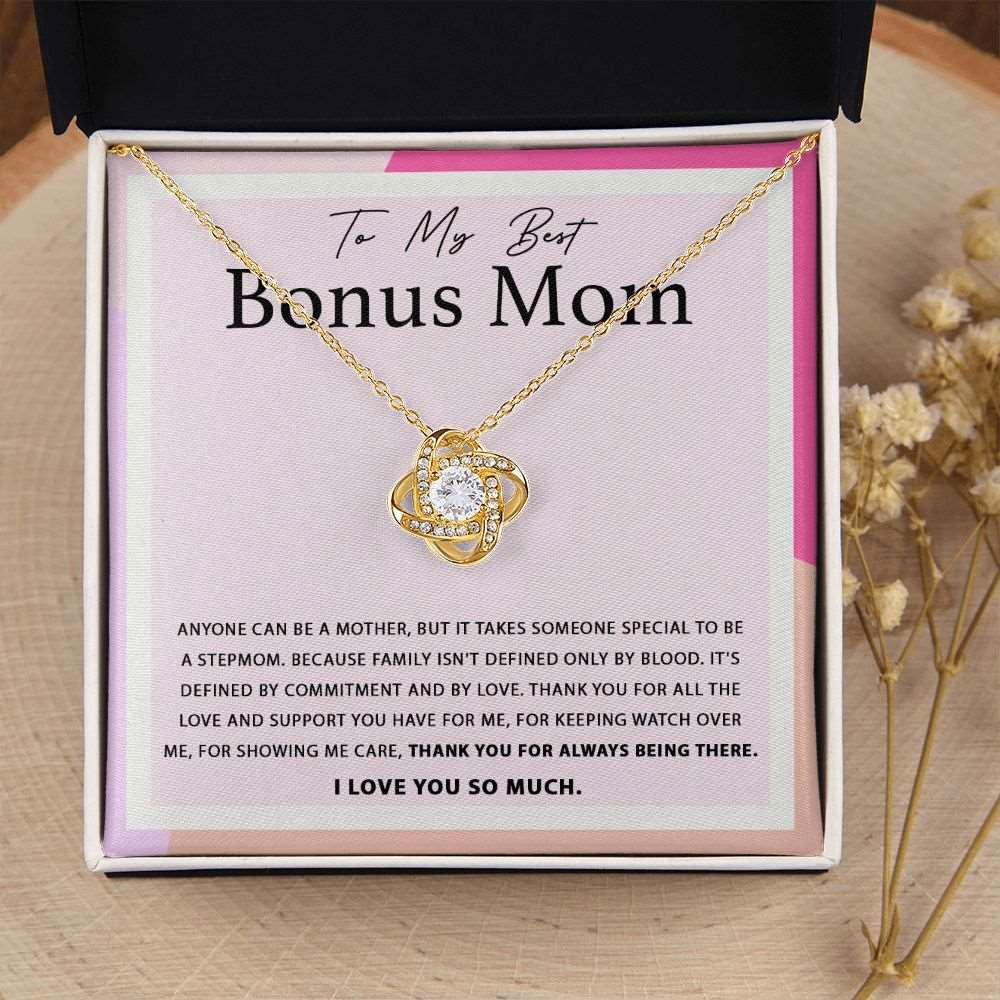 My Best Bonus Mom Necklace - Anyone can be a mother JewelryGiftinum