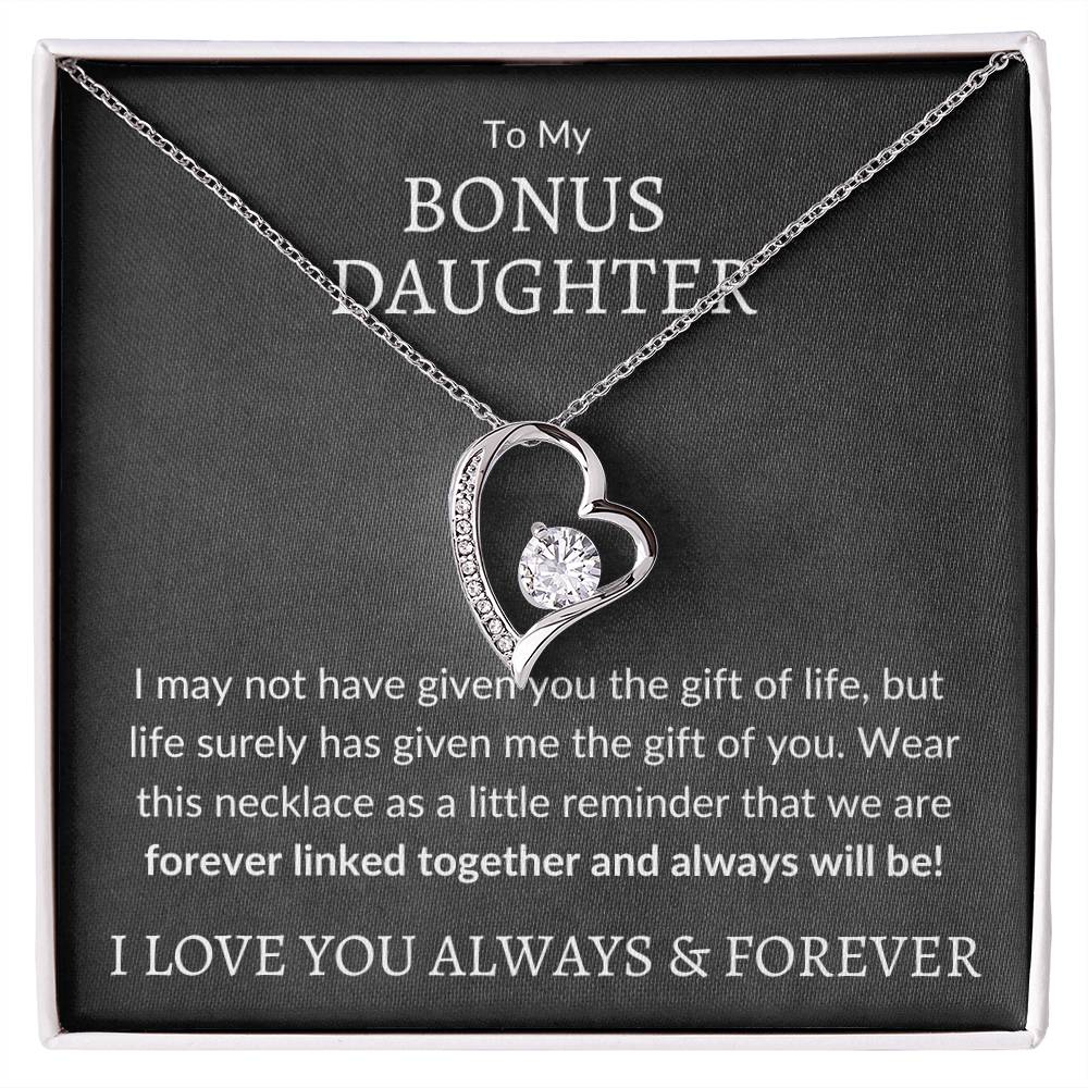 My Bonus Daughter Forever Love Necklace | Gift of Life Jewelry Giftinum