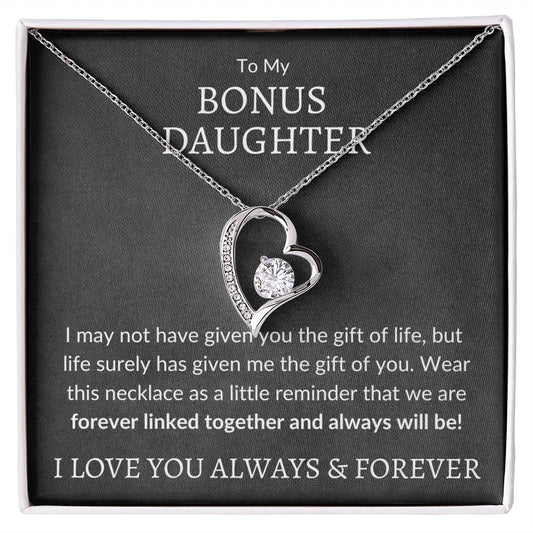 My Bonus Daughter Forever Love Necklace | Gift of Life Jewelry Giftinum