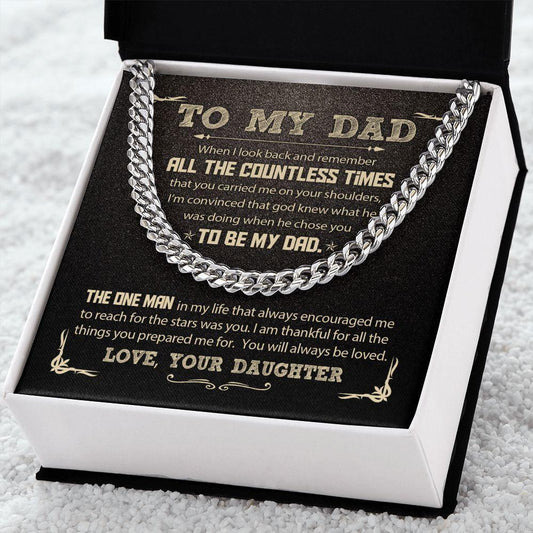 My Dad - God Chose You D Cuban Link Chain JewelryGiftinum