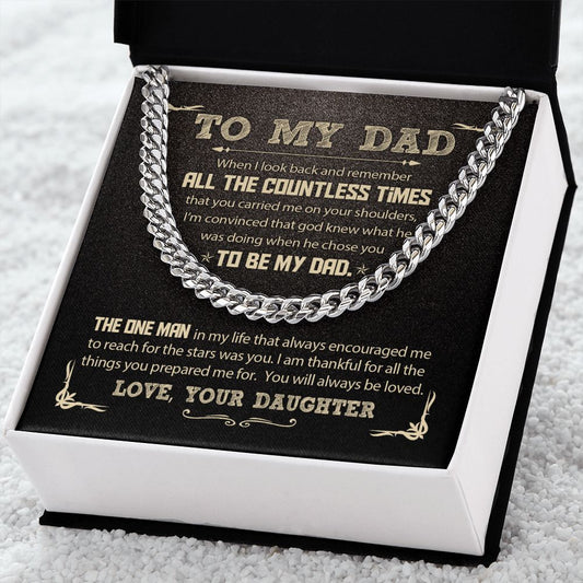 My Dad - God Chose You D Cuban Link Chain - Premium Jewelry - Just $59.95! Shop now at Giftinum