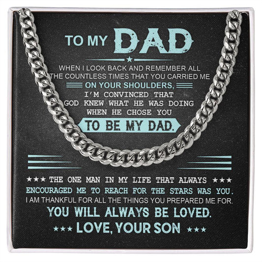 My Dad - God Chose You S Cuban Link Chain JewelryGiftinum