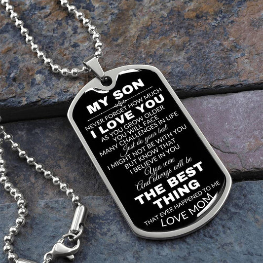 My Son Dog Tag Necklace - Never Forget - Premium Jewelry - Just $39.95! Shop now at Giftinum