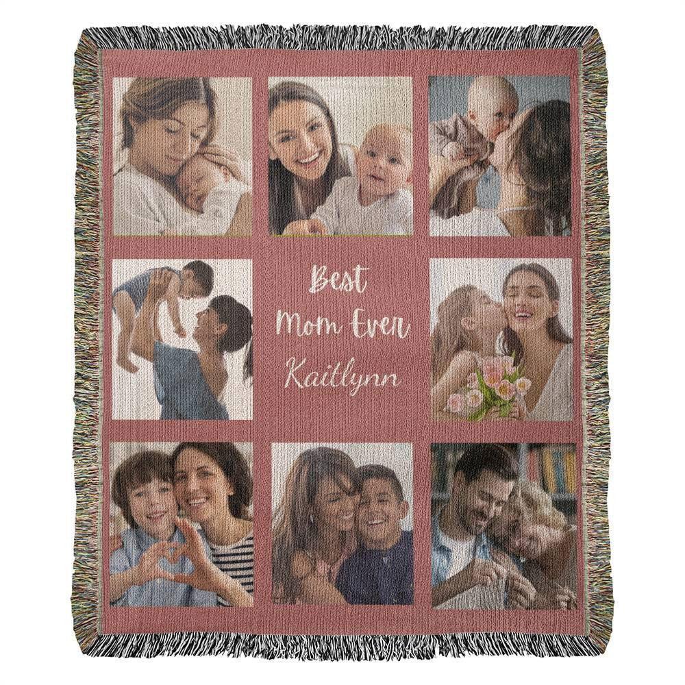 Personalized Best Mom Ever Heirloom Woven Blanket Giftinum