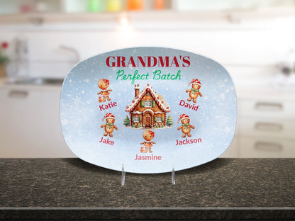 Personalized Christmas Platter, Custom Grandma's Perfect batch gift from grandchildren, Grandma's favorite cookie, nana or mimi gift4 Giftinum