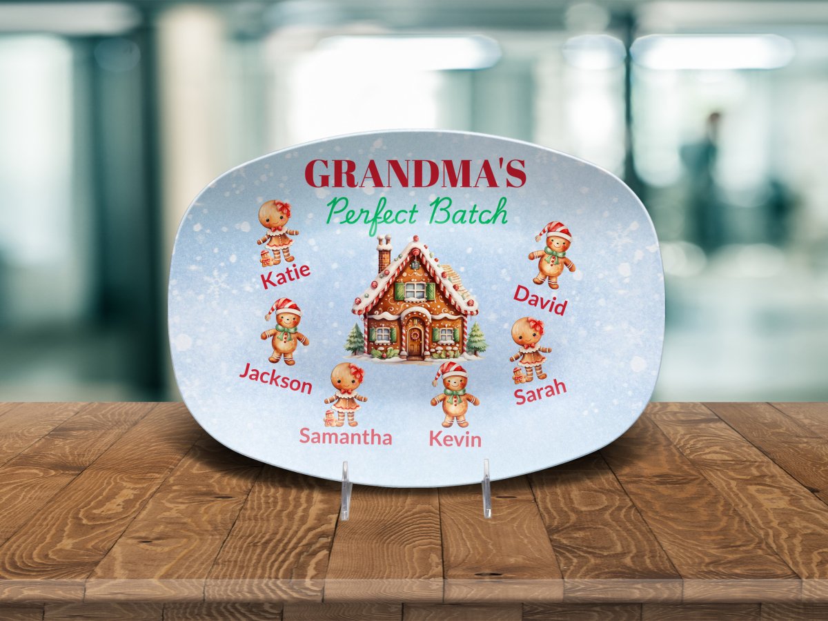 Personalized Christmas Platter, Custom Grandma's Perfect batch gift from grandchildren, Grandma's favorite cookie, nana or mimi gift4 Giftinum