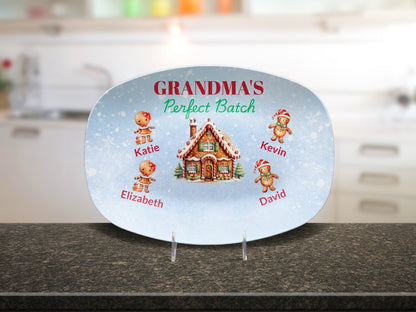 Personalized Christmas Platter, Custom Grandma's Perfect batch gift from grandchildren, Grandma's favorite cookie, nana or mimi gift4 Giftinum