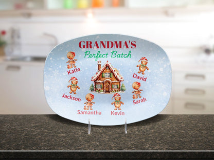 Personalized Christmas Platter, Custom Grandma's Perfect batch gift from grandchildren, Grandma's favorite cookie, nana or mimi gift4 Giftinum