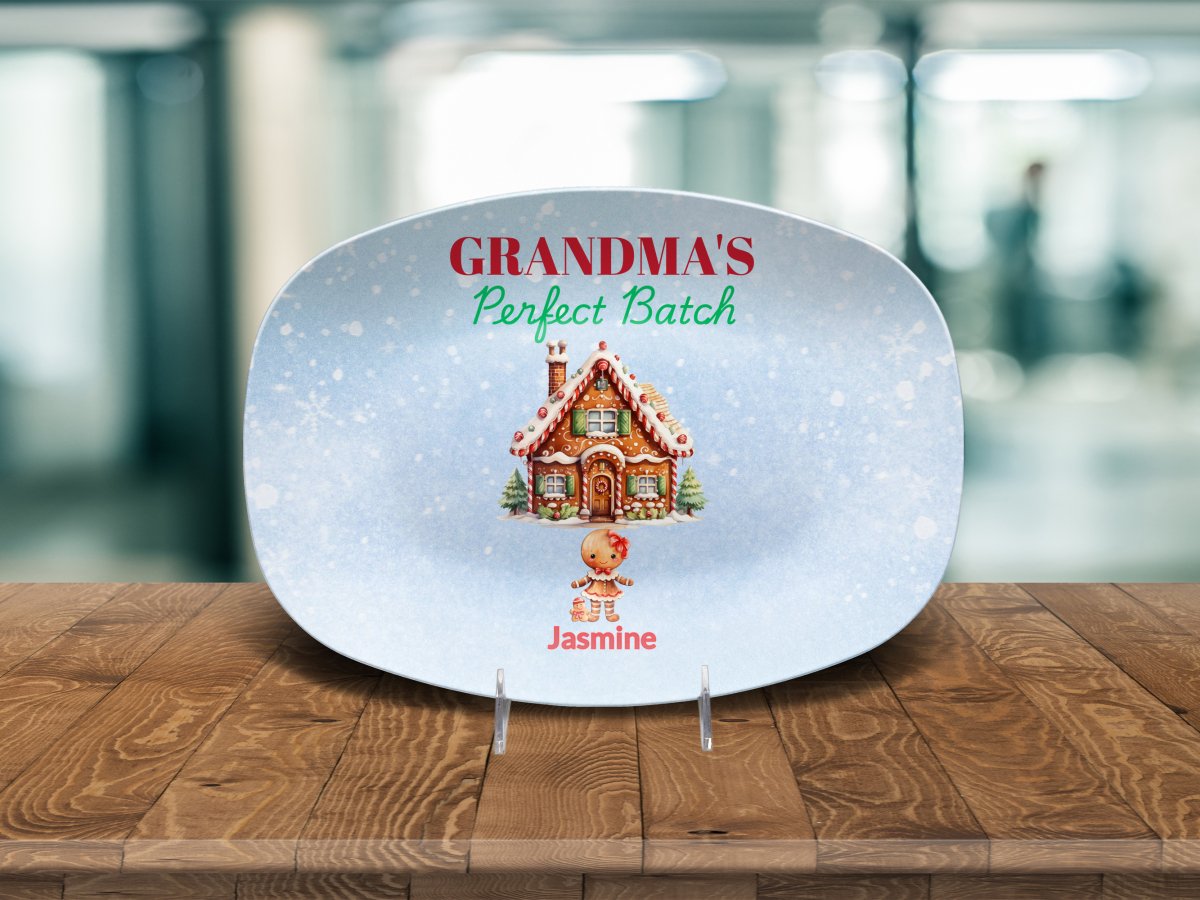 Personalized Christmas Platter, Custom Grandma's Perfect batch gift from grandchildren, Grandma's favorite cookie, nana or mimi gift4 Giftinum