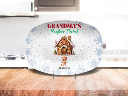 Personalized Christmas Platter, Custom Grandma's Perfect batch gift from grandchildren, Grandma's favorite cookie, nana or mimi perfect grandkids Giftinum