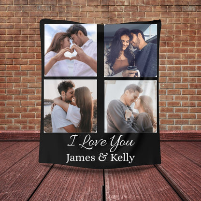 Personalized Couple Photo Blanket Blankets Giftinum