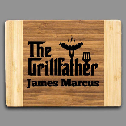 Personalized GrillFather Cutting Board Two Tone Rectangular Cutting Board 6x8Giftinum