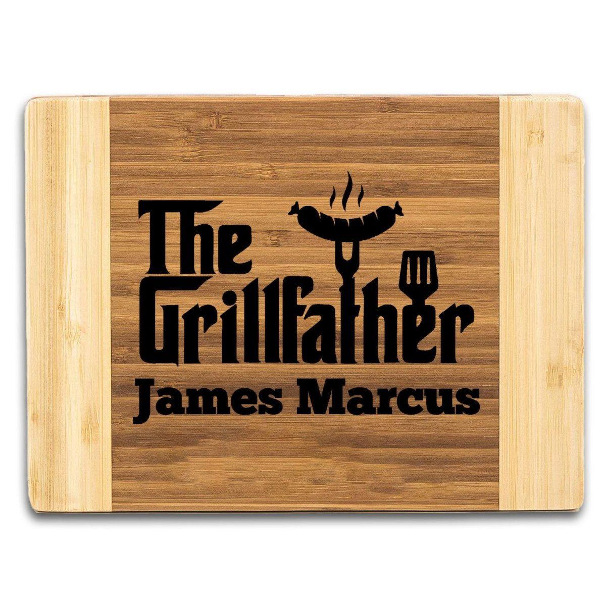 Personalized GrillFather Cutting Board Two Tone Rectangular Cutting Board 6x8Giftinum