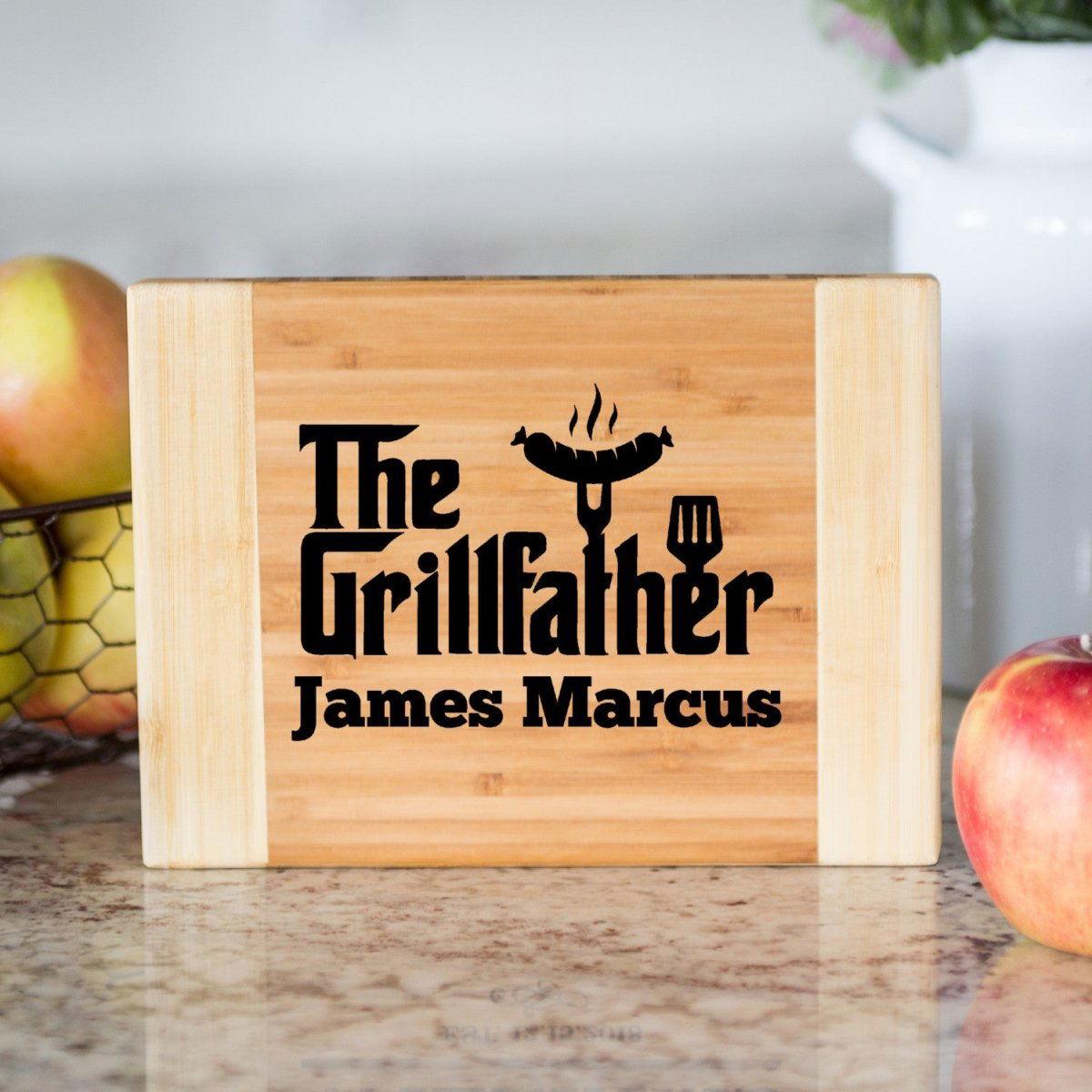 Personalized GrillFather Cutting Board Two Tone Rectangular Cutting Board 6x8Giftinum