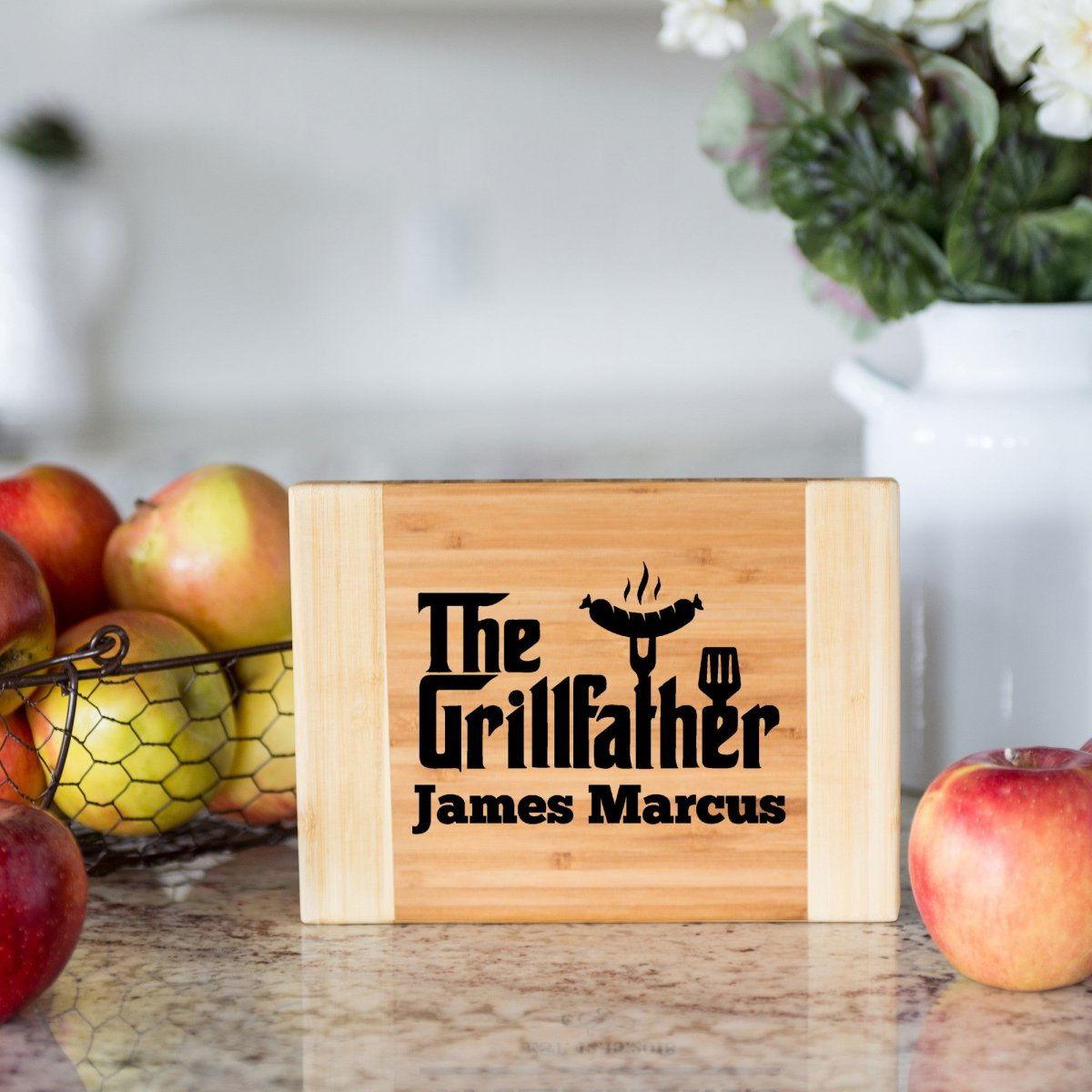 Personalized GrillFather Cutting Board Two Tone Rectangular Cutting Board 6x8Giftinum