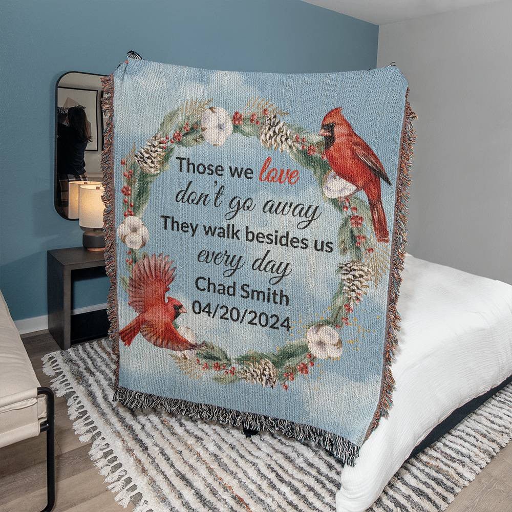 Personalized Memorial Gift, Custom Bereavement Woven Blanket Gift, Personalized Sympathy Blanket, remembrance of loss of loved one Giftinum