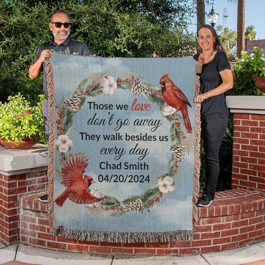 Personalized Memorial Gift, Custom Bereavement Woven Blanket Gift, Personalized Sympathy Blanket, remembrance of loss of loved one Giftinum