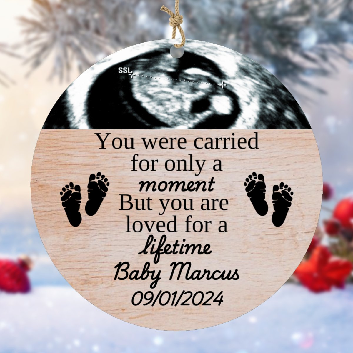 Personalized Miscarriage Baby Loss Wood Ornament Ornaments and Accents Giftinum