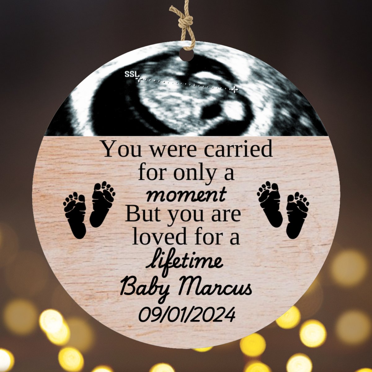 Personalized Miscarriage Baby Loss Wood Ornament Ornaments and Accents Giftinum