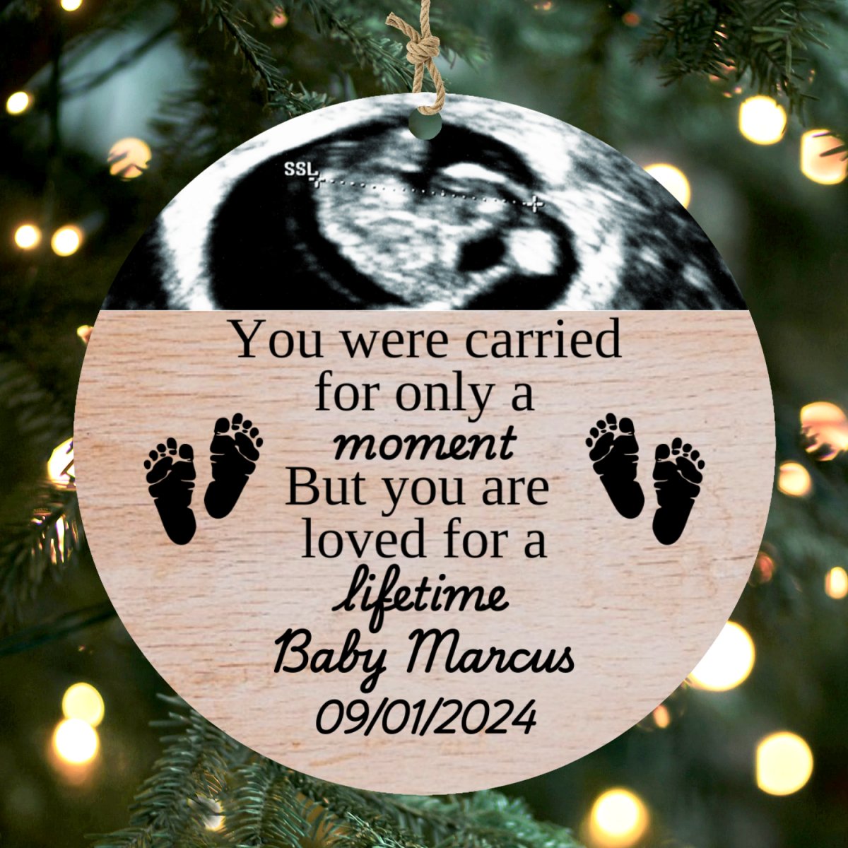 Personalized Miscarriage Baby Loss Wood Ornament Ornaments and Accents Giftinum