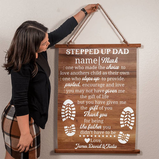 Personalized Stepped Up Dad Wall Tapestry - Made the choice - Giftinum