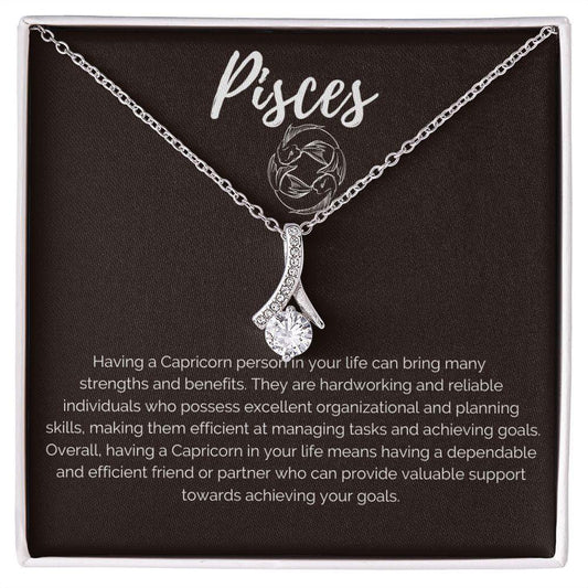 Pisces Zodiac Birthday Necklace JewelryGiftinum