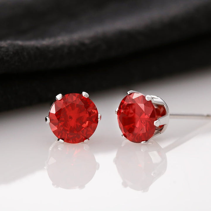 Red Cubic Zirconia Earrings - Premium Jewelry - Just $15! Shop now at Giftinum