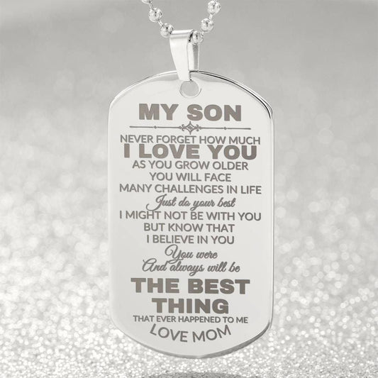 Son Engraved Necklace - Never Forget JewelryGiftinum