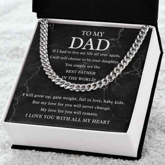 The Best Father In The World Cuban Link Chain JewelryGiftinum