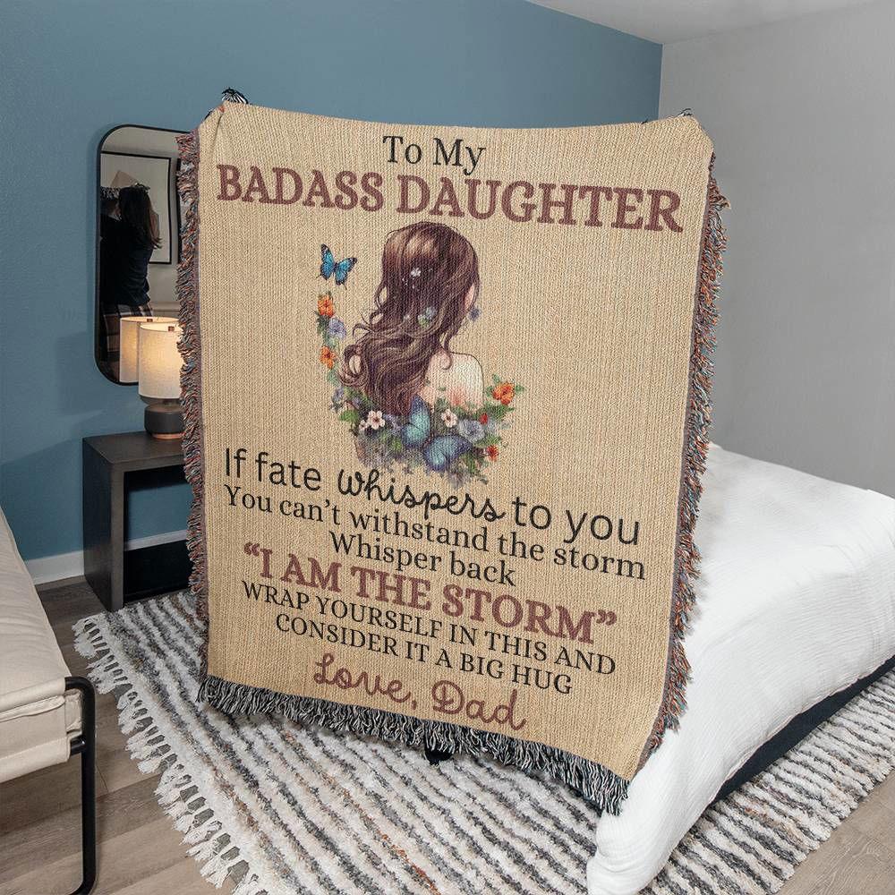 To Badass Daughter Blanket From Dad - If Fate Whispers BlanketsGiftinum