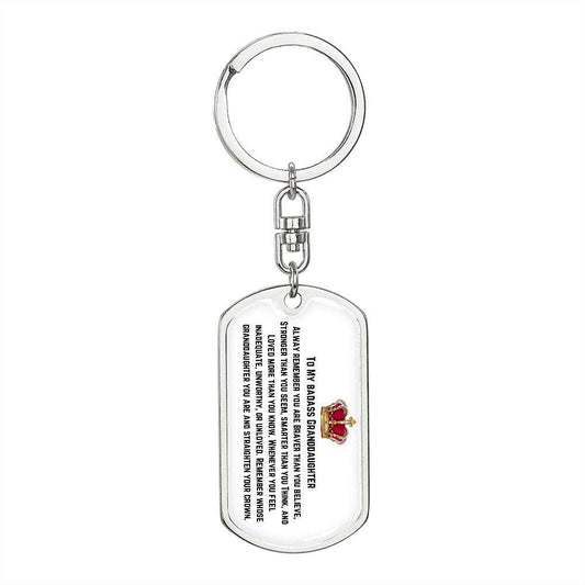 To badass granddaughter keychain JewelryGiftinum