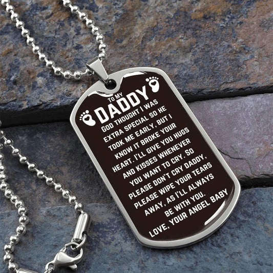 To Dad From Baby Angel Dog Tag - God though I was special JewelryGiftinum