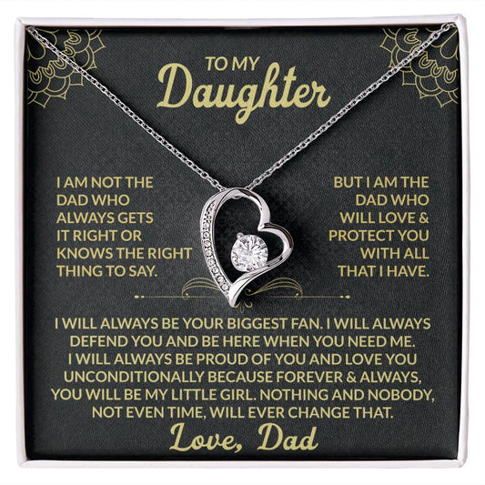 To Daughter Forever Love Necklace | Love & Protect you Jewelry Giftinum