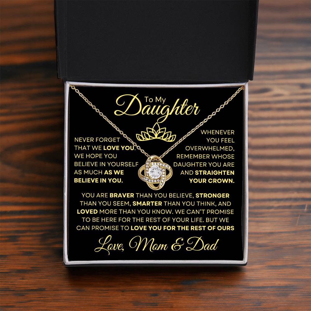 To Daughter from mom and dad - Straighten your crown - Premium Jewelry - Just $59.95! Shop now at Giftinum