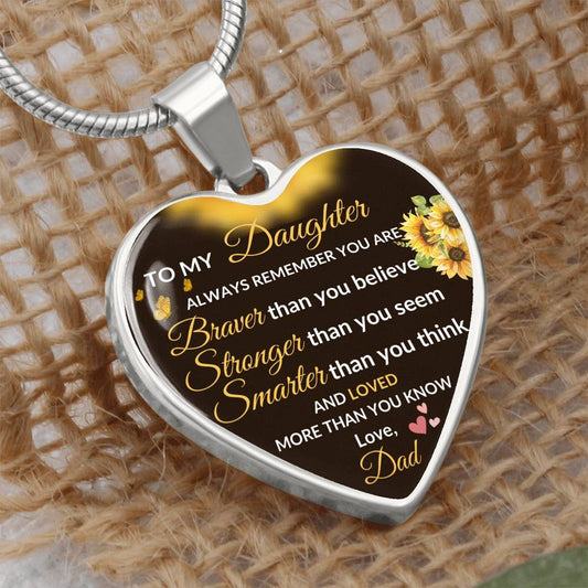 To Daughter Heart Necklace Love Dad - Premium Jewelry - Just $39.95! Shop now at Giftinum