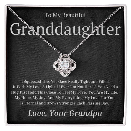 To Granddaughter from Grandpa Love Knot Necklace - I squeezed this Necklace - Premium Jewelry - Just $119.95! Shop now at Giftinum