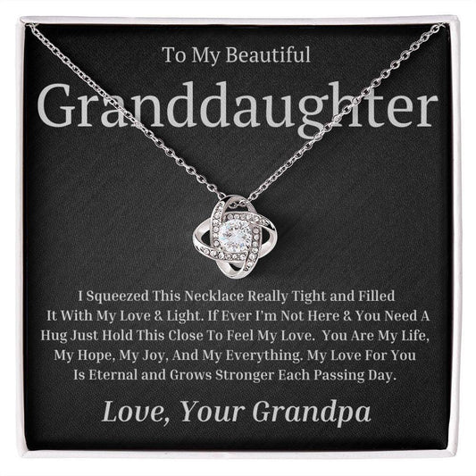 To Granddaughter from Grandpa Love Knot Necklace - I squeezed this Necklace JewelryGiftinum